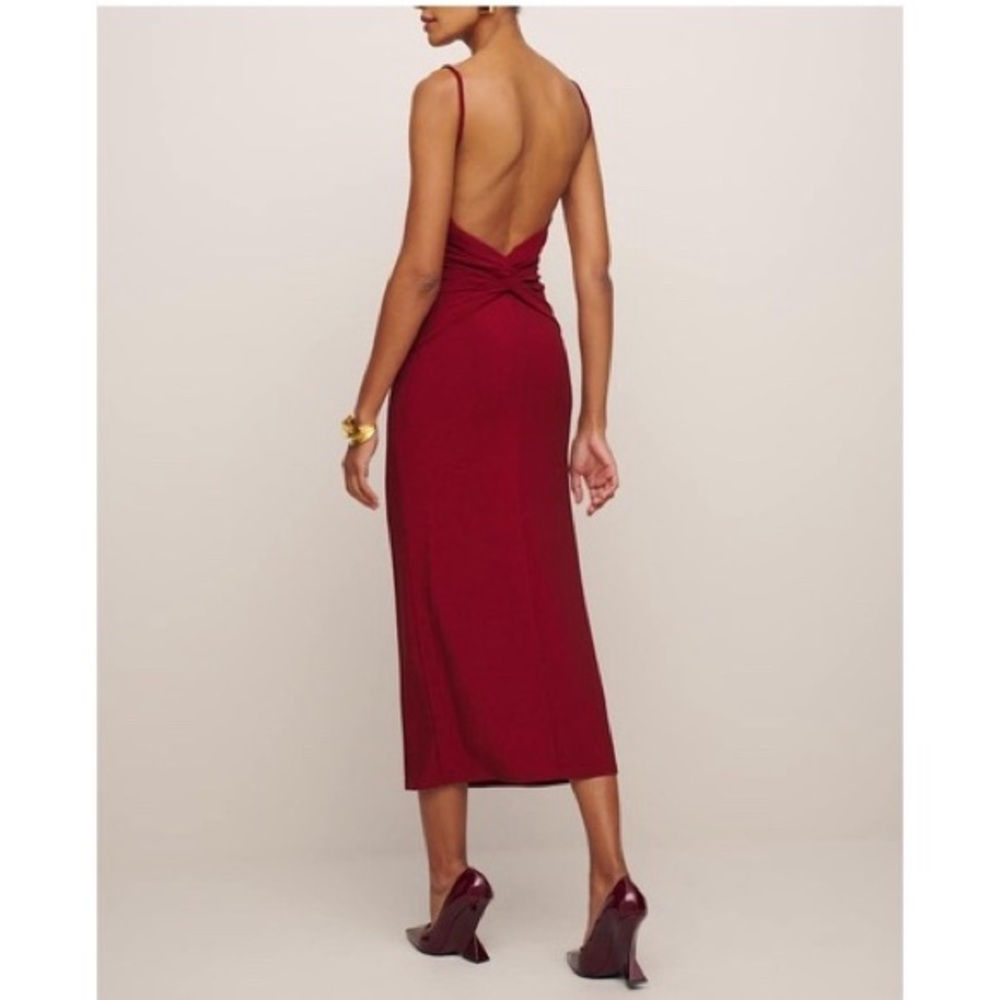 REFORMATION Breslin Knit Dress Red Sparkle - Picture 4 of 10